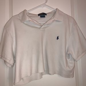vintage white cropped polo shirt